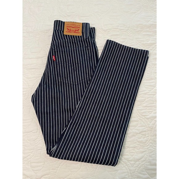 NWOT Levi’s Wedgie Straight Striped Blue Jeans Size 25 - Picture 3 of 10